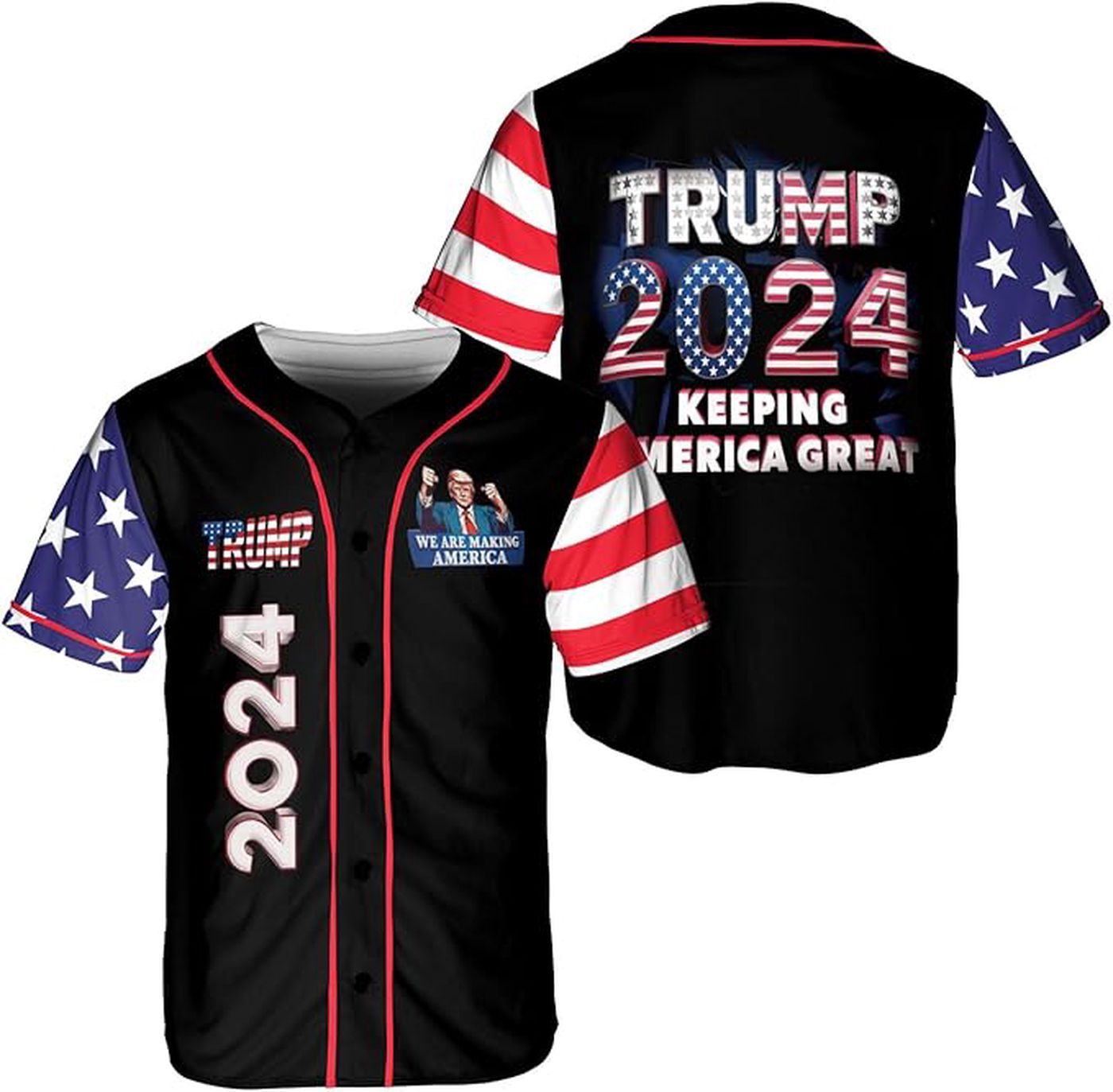 Trump Felon Baseball Jersey, Jersey Shirt Version 9 - Gift for Men Women - lylyprint.com baseball jersey product view 2