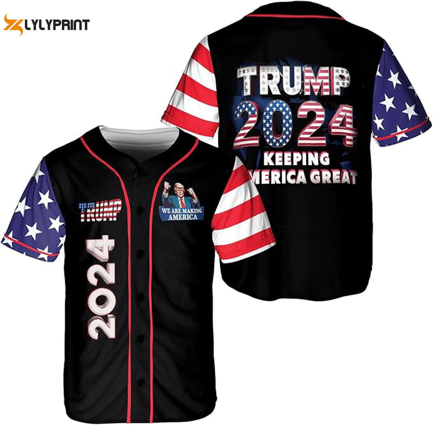Trump Felon Baseball Jersey, Jersey Shirt Version 9 - Gift for Men Women - lylyprint.com baseball jersey product view 1