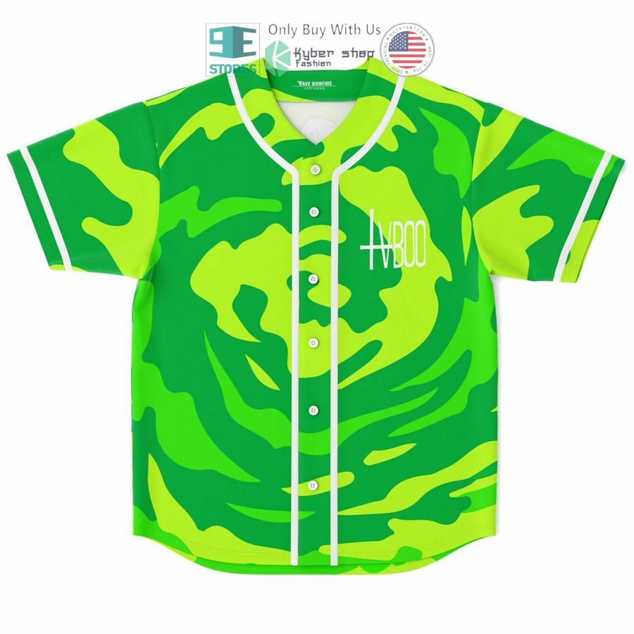 BEST TVboo green camo Baseball Jersey baseball jersey product view 1