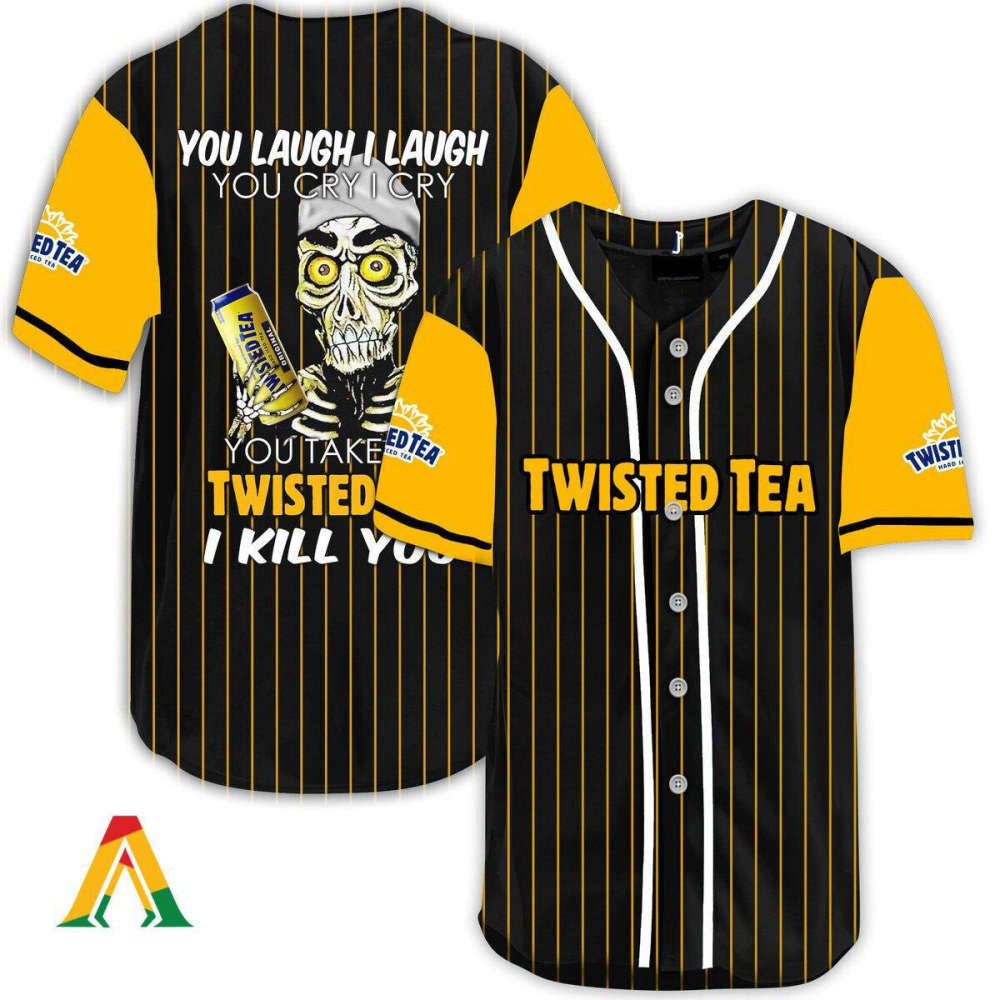 Twisted Tea Baseball Jersey: Laugh Cry Kill – Engaging Unique Design - Aopprinter baseball jersey product view 2