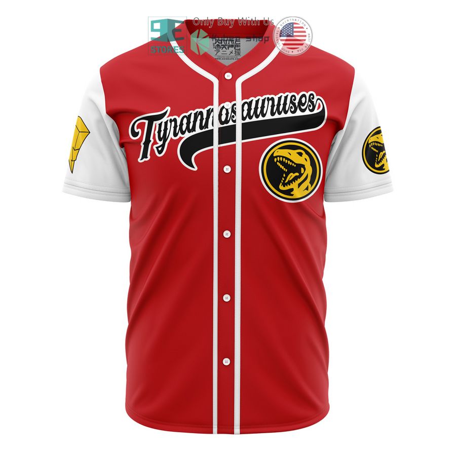 BEST Tyrannosauruses Red Power Rangers Baseball Jersey baseball jersey product view 1