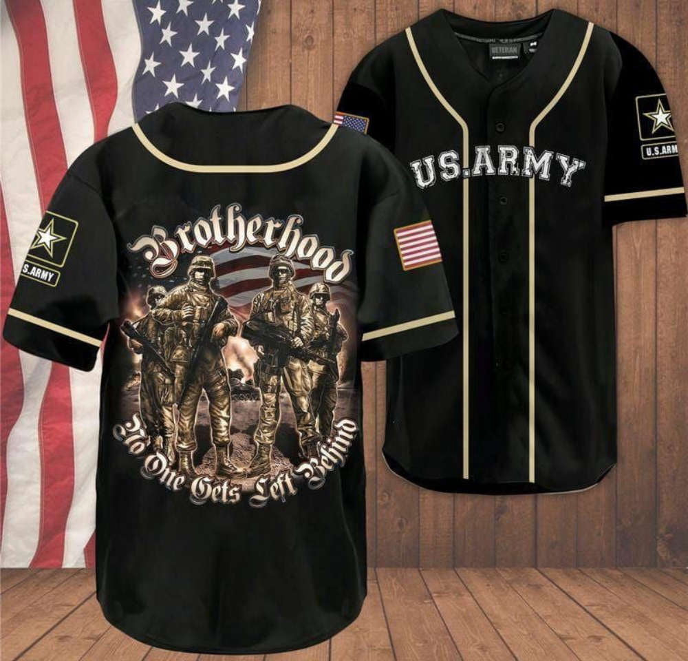 U S Army Brotherhood Baseball Jersey: Patriotic & Stylish Military Apparel - Aopprinter baseball jersey product view 2