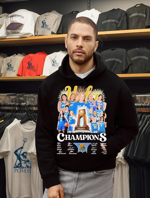 UCLA Bruins 2026 NCAA WBB National Champions Trophy - Adult & Kids T-Shirts, Sweatshirts & Hoodies apparel design preview 2