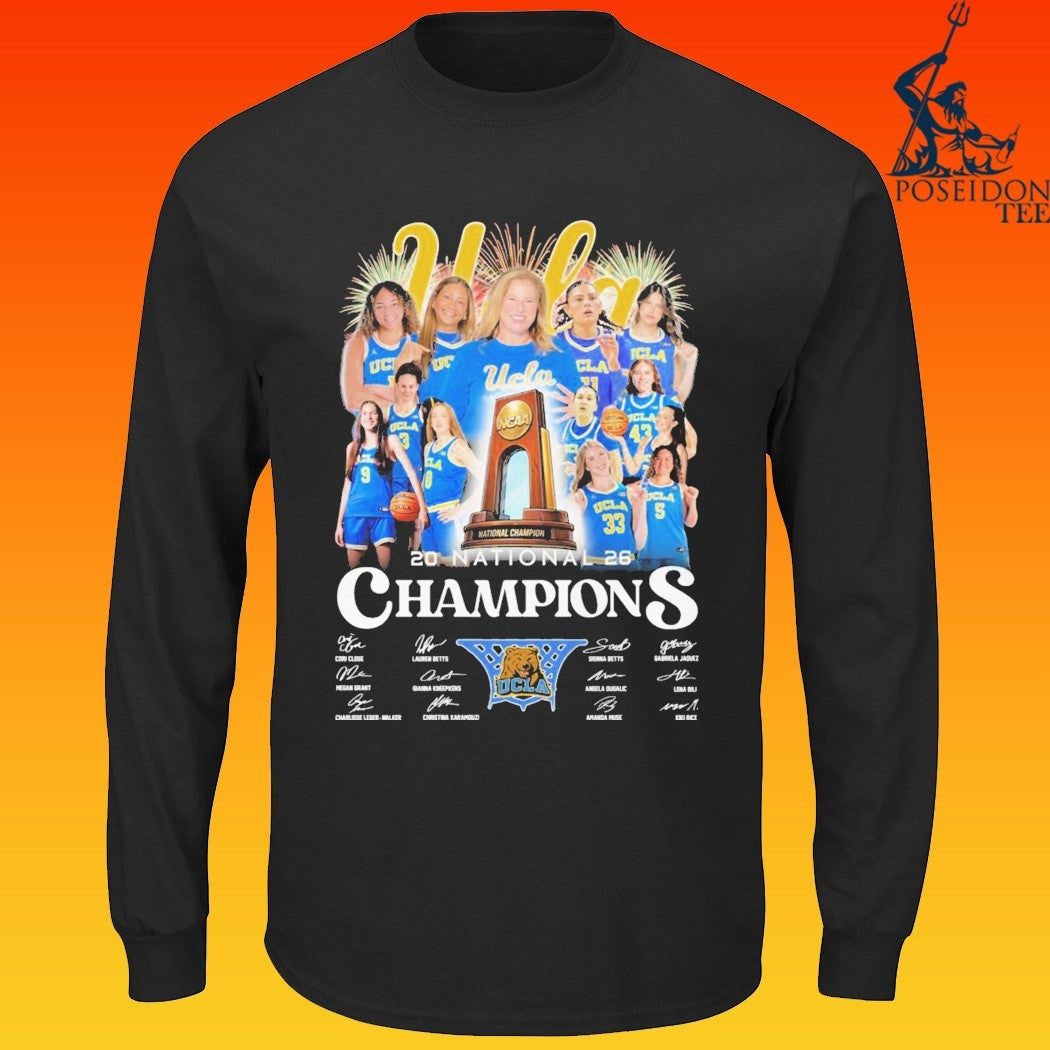 UCLA Bruins 2026 NCAA WBB National Champions Trophy - Adult & Kids T-Shirts, Sweatshirts & Hoodies apparel design preview 4