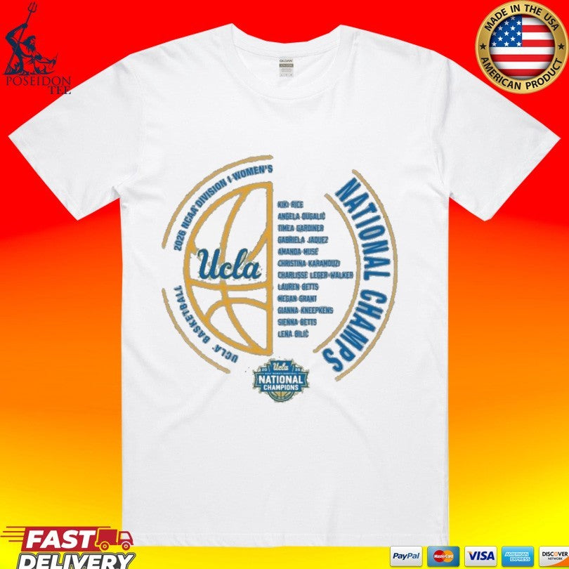 Ucla Bruins Womens Basketball National Champs NIL Team T-shirt Unisex T-shirt, Sweatshirt, Hoodie, Long Sleeve Tee - T-Shirt, Sweatshirt, Hoodie