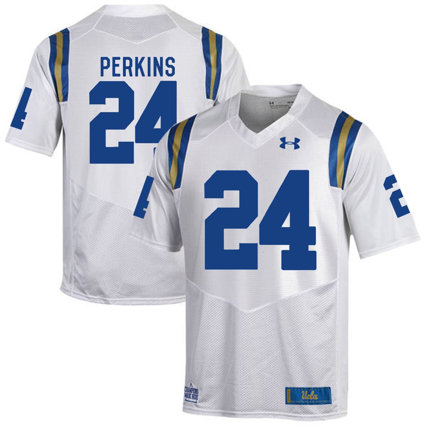 ucla bruins Paul Perkins 24 White College Football Jersey football jersey product view 1