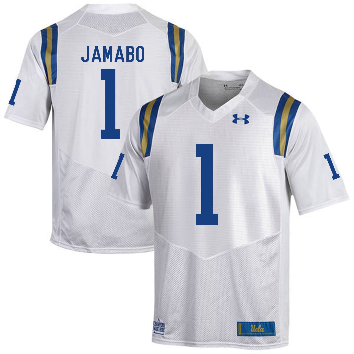 ucla bruins Soso Jamabo 1 White College Football Jersey football jersey product view 1