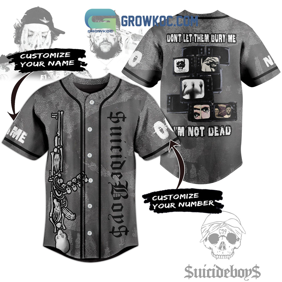Suicideboys Let Them Bury Me I Am Not Dead Personalized Baseball Jersey baseball jersey product view 1