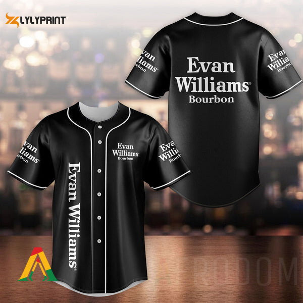 Unisex Black Evan Williams Baseball Jersey - Gift for Men Women - lylyprint.com baseball jersey product view 1