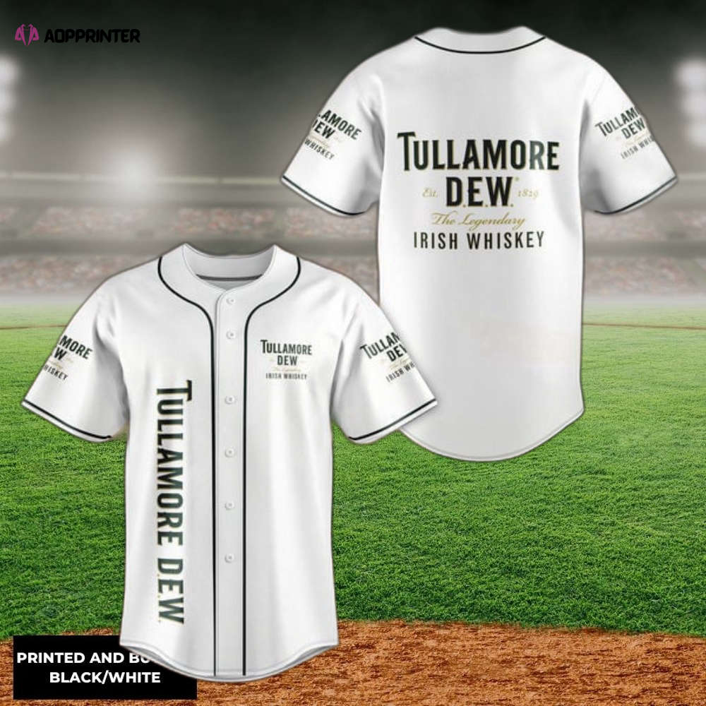 Unisex White Tullamore Dew Baseball Jersey - Aopprinter baseball jersey product view 1