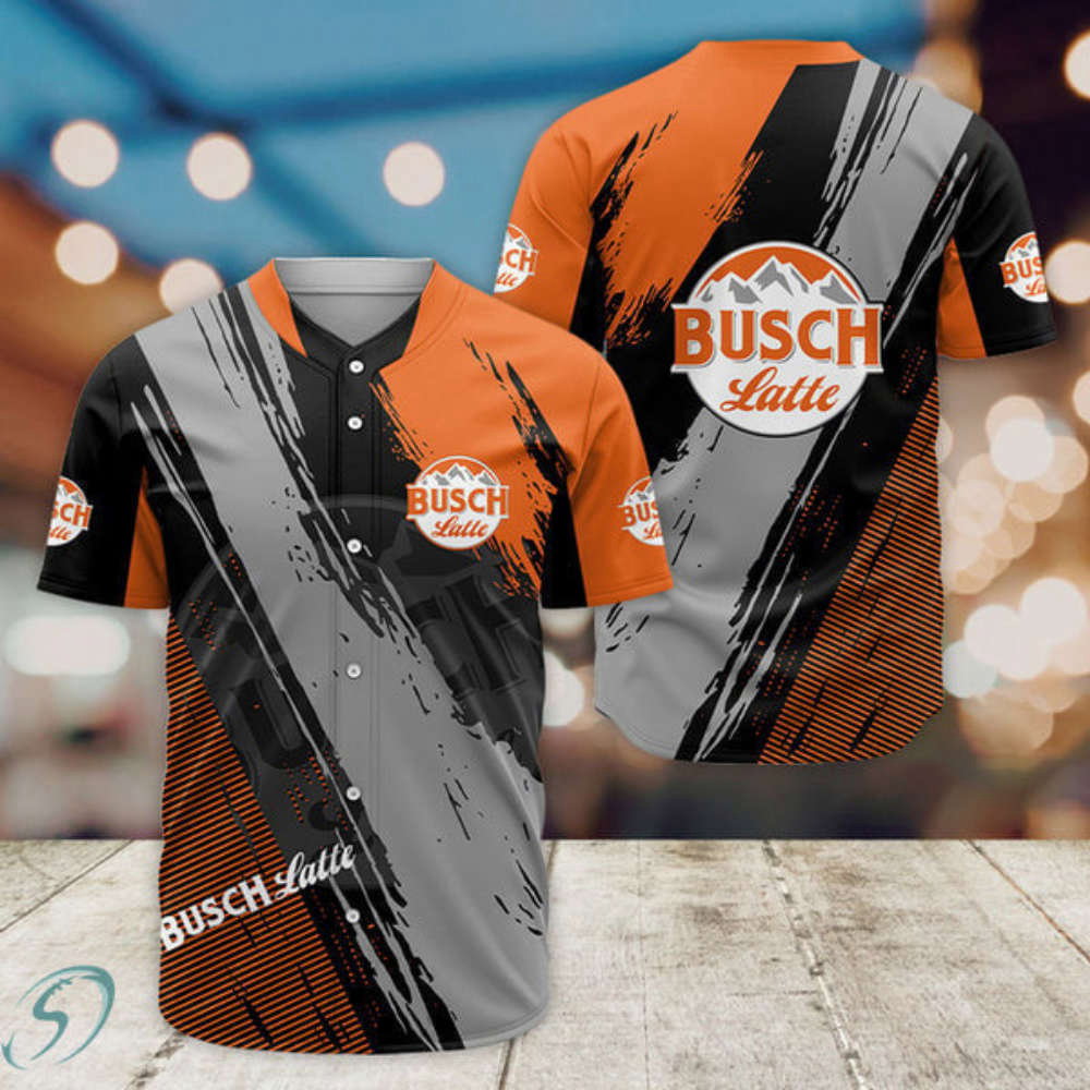 Unleash Your Gaming Style with Busch Latte E-Sports Baseball Jersey - Aopprinter baseball jersey product view 2