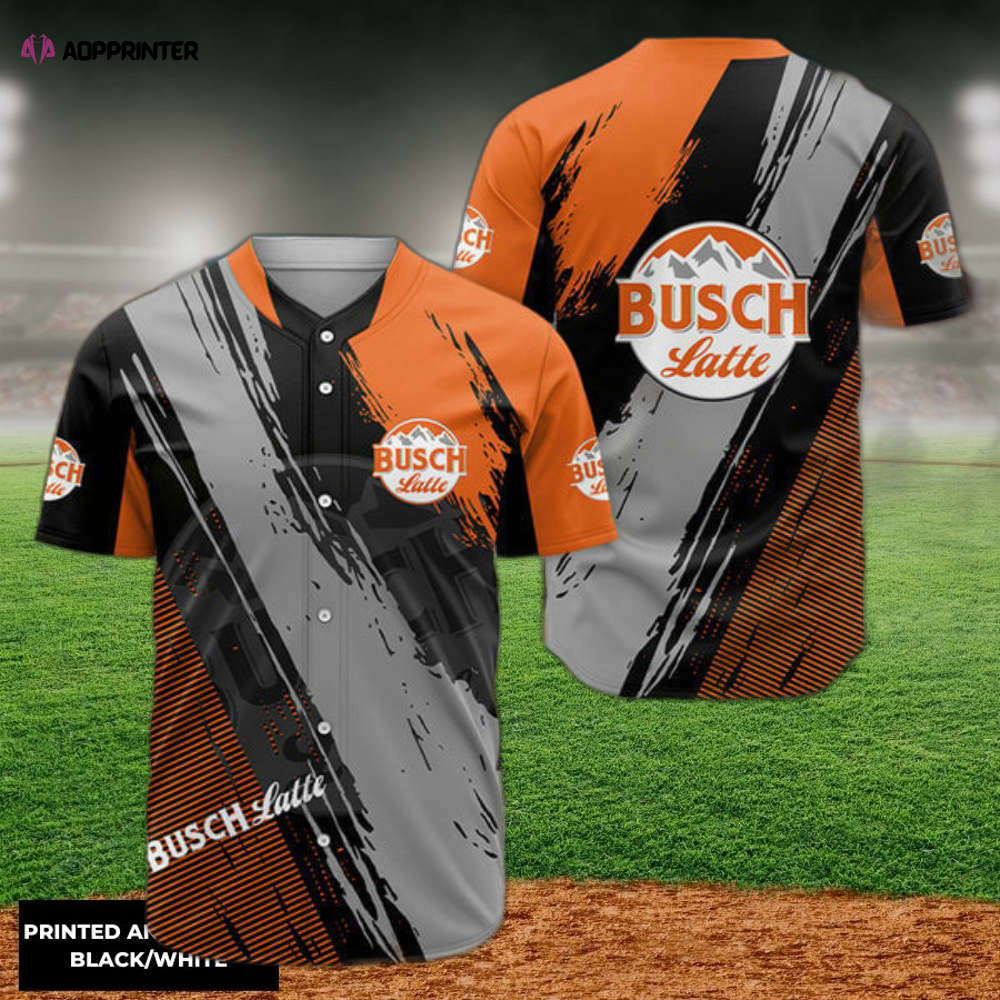Unleash Your Gaming Style with Busch Latte E-Sports Baseball Jersey - Aopprinter baseball jersey product view 1
