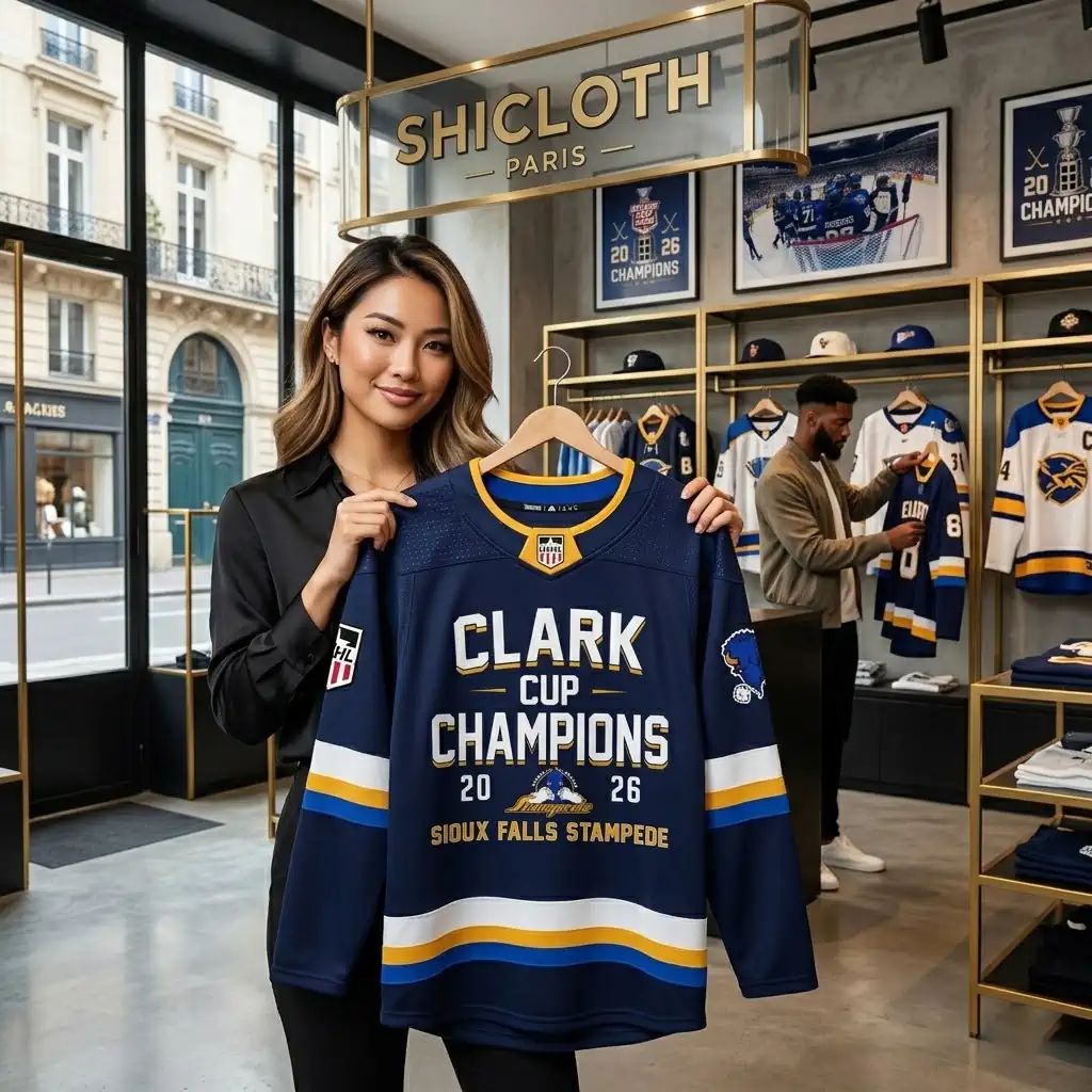 Sioux Falls Stampede Clark Cup Champions 2026 Hockey Jersey hockey jersey product view 1