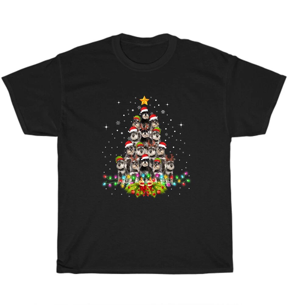Schnauzer Dogs Tree Christmas Xmas Pet Animal Dog Lover T-Shirt Unisex Tee Gift Unisex T-shirt, Sweatshirt, Hoodie, Long Sleeve Tee - T-Shirt, Sweatshirt, Hoodie