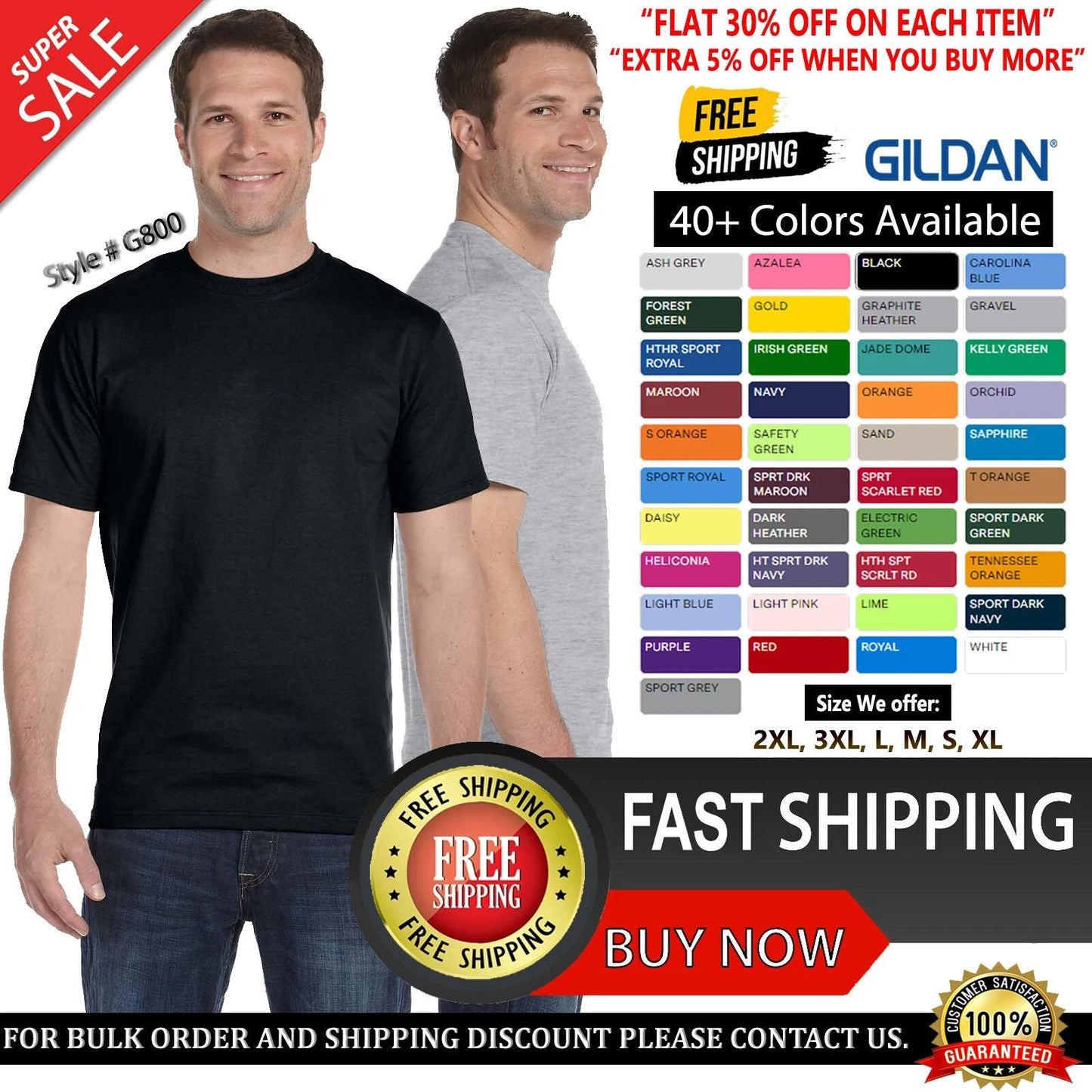 Gildan Mens 50/50 USA Cotton/Polyester Plain Short Sleeves T-Shirt G800 S-3XL Unisex T-shirt, Sweatshirt, Hoodie, Long Sleeve Tee - T-Shirt, Sweatshirt, Hoodie