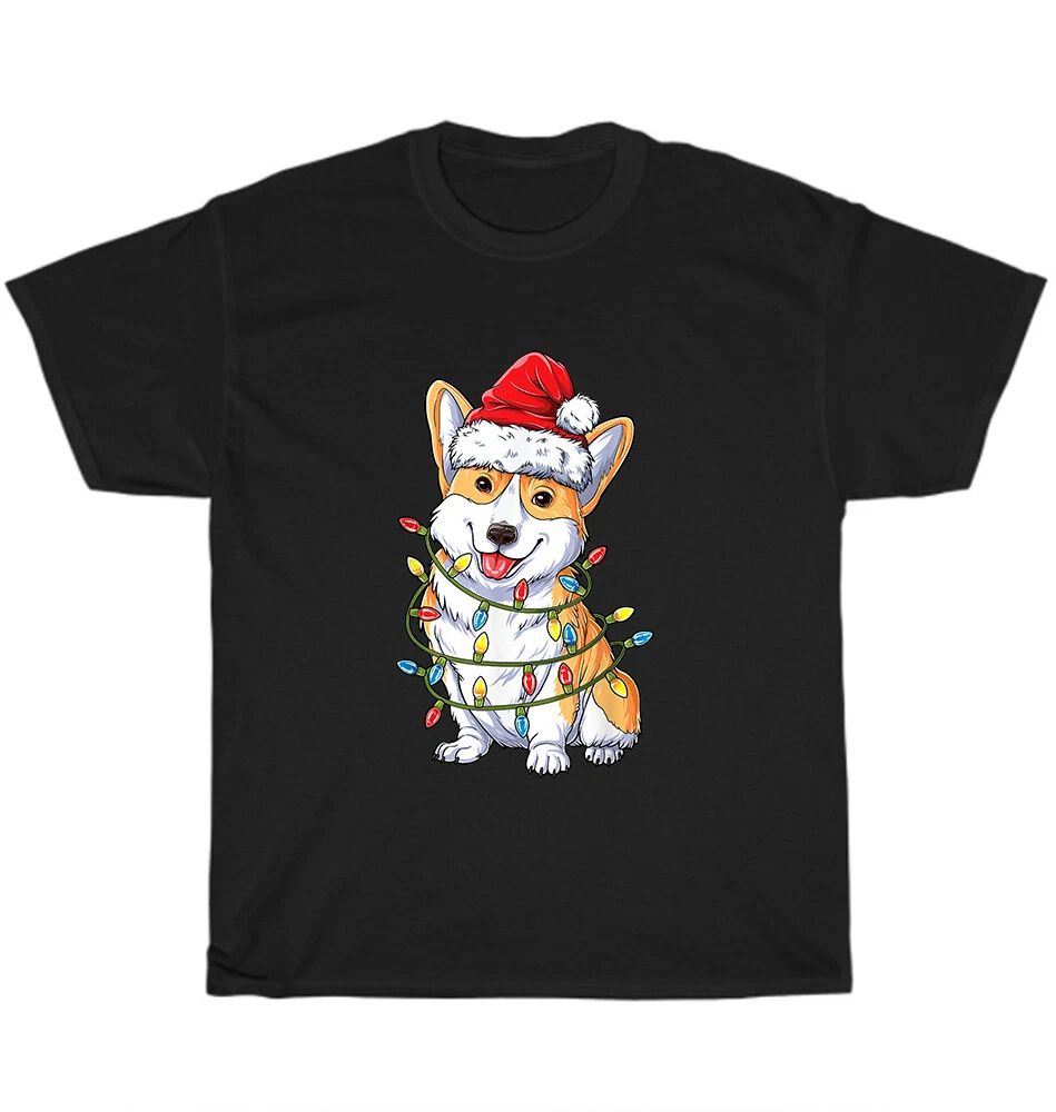 Corgi Santa Christmas Tree Lights Xmas Dog Lover T-Shirt Unisex Funny Tee Gift Unisex T-shirt, Sweatshirt, Hoodie, Long Sleeve Tee - T-Shirt, Sweatshirt, Hoodie