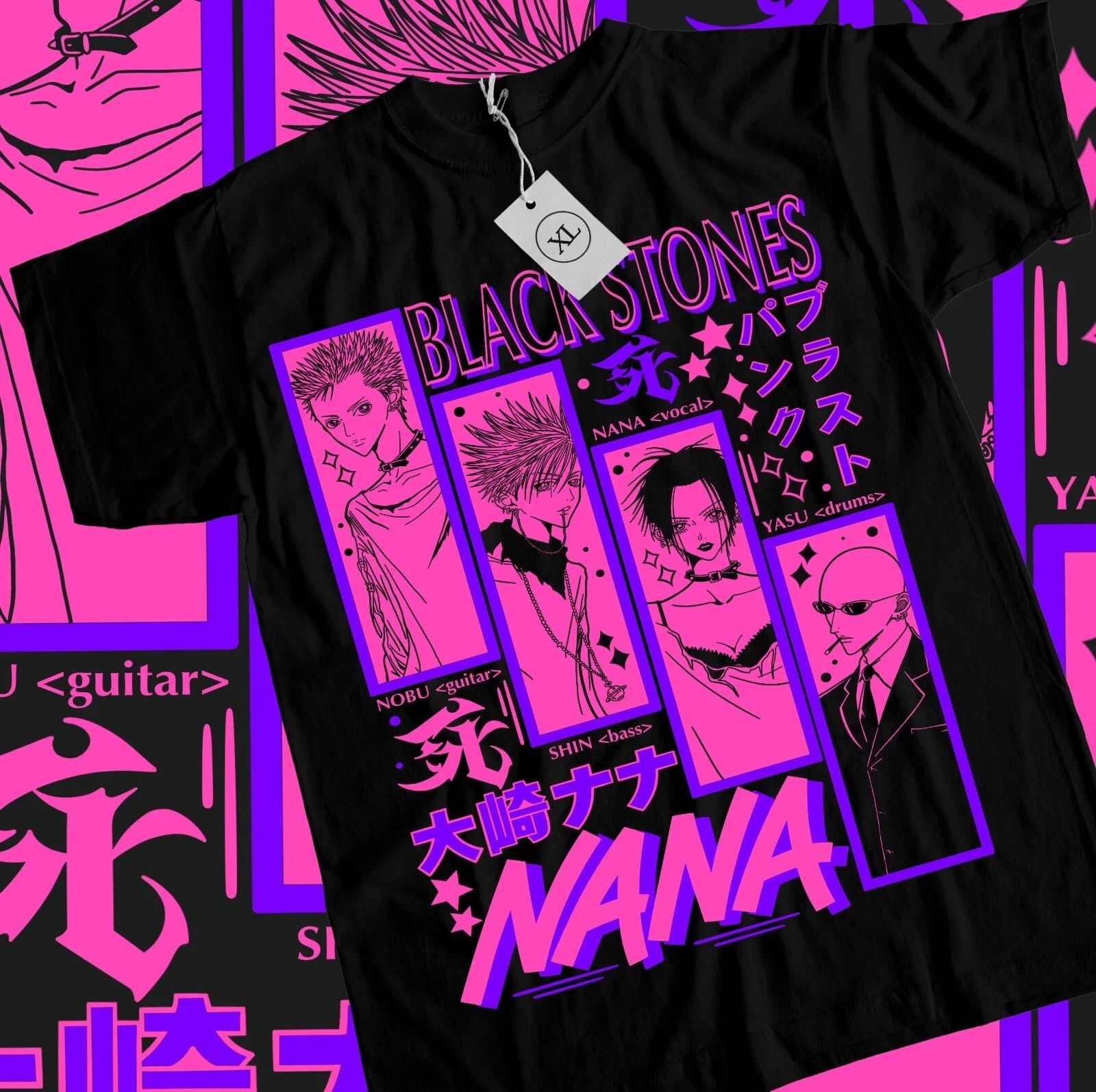 Nana Osaki T-Shirt Black Stones Girl Kawaii Manga Anime Graphic Shirt All Size Unisex T-shirt, Sweatshirt, Hoodie, Long Sleeve Tee - T-Shirt, Sweatshirt, Hoodie