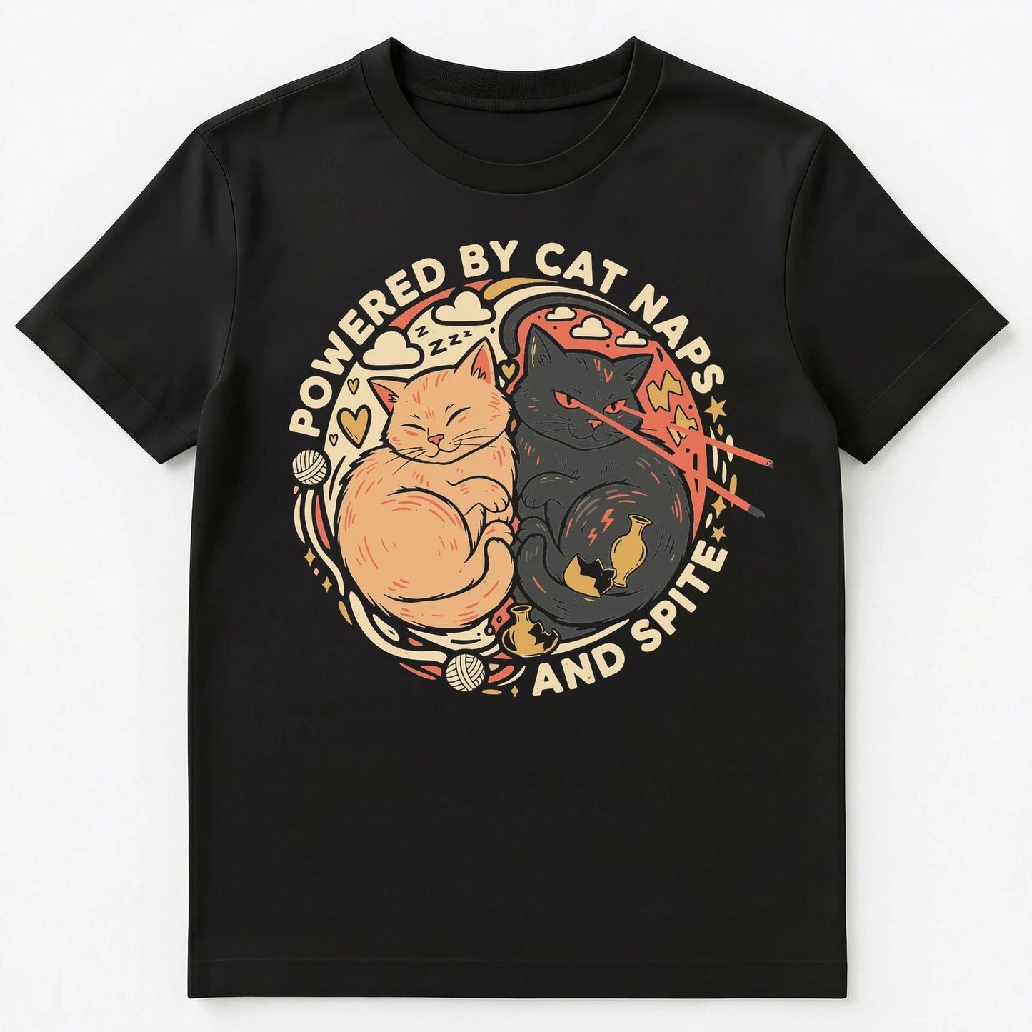Cat Lover Powered By Naps And Spite Duality Unisex T-Shirt Unisex T-shirt, Sweatshirt, Hoodie, Long Sleeve Tee - T-Shirt, Sweatshirt, Hoodie