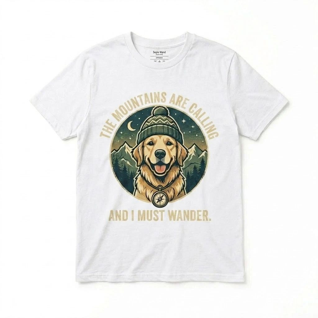 Golden Retriever Hiking T-Shirt The Mountains Are Calling Dog Lover Gift Tee Men Unisex T-shirt, Sweatshirt, Hoodie, Long Sleeve Tee - T-Shirt, Sweatshirt, Hoodie