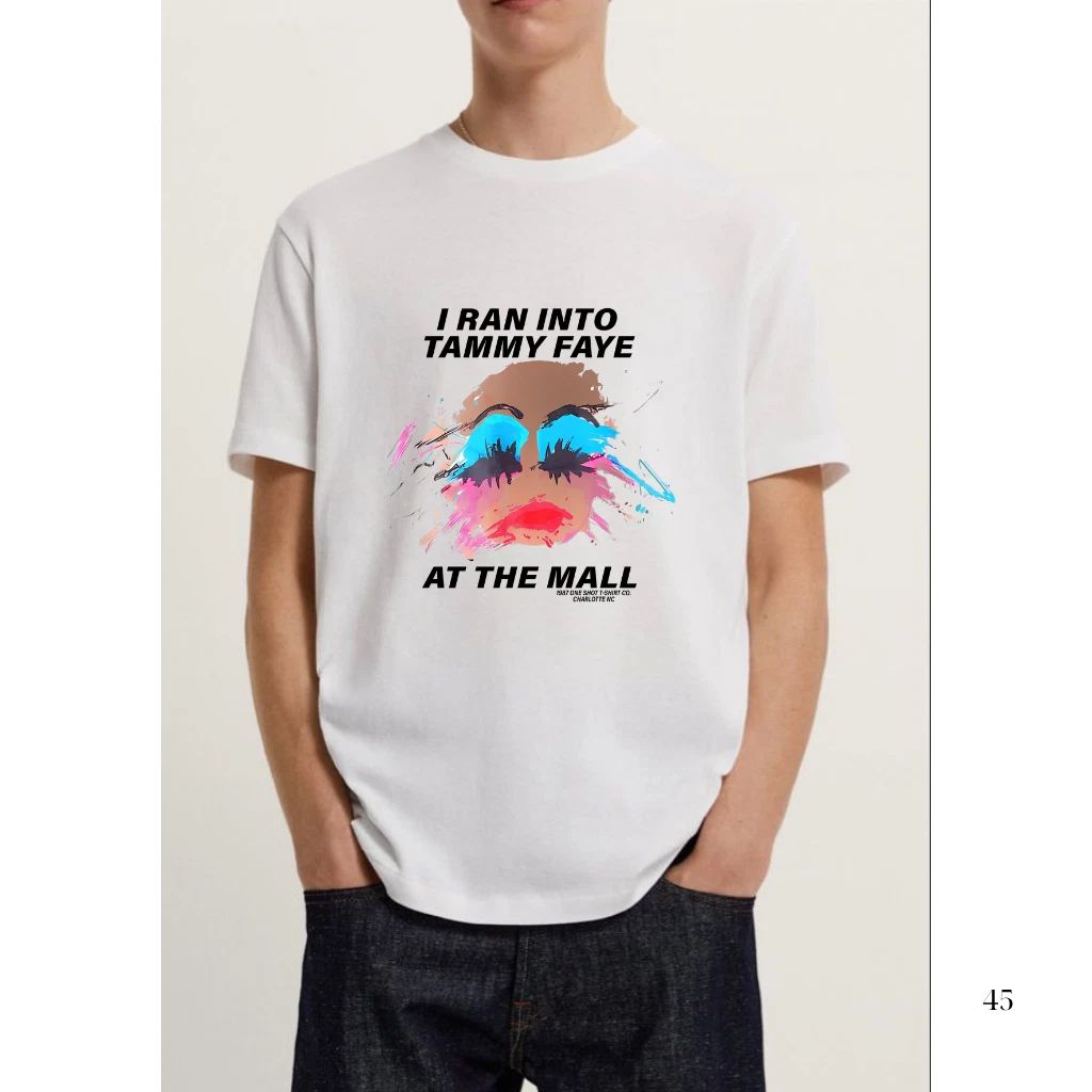 Vintage 1987 I Ran Into Tammy Faye at The Mall Graphic T Shirt Rare Unisex Cotto Unisex T-shirt, Sweatshirt, Hoodie, Long Sleeve Tee - T-Shirt, Sweatshirt, Hoodie