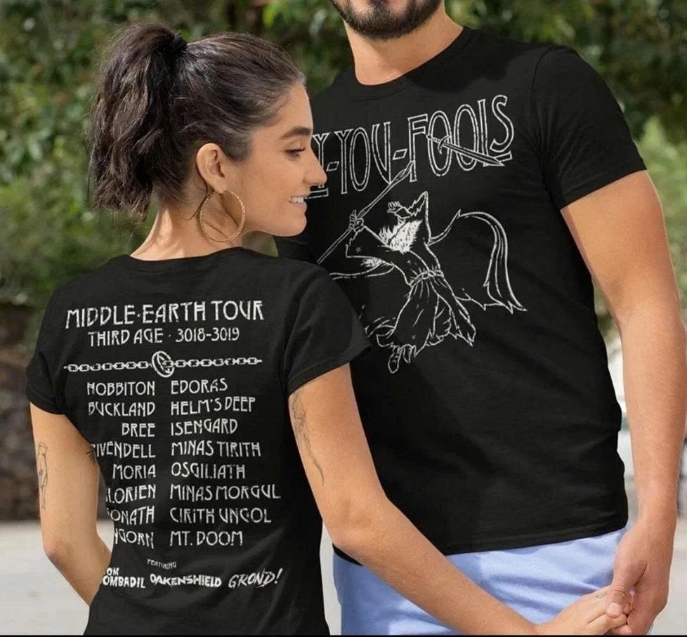 Retro Fly You Fools Trendy Middle Earth Tour Graphic 2Sides Cotton Unisex TShirt Unisex T-shirt, Sweatshirt, Hoodie, Long Sleeve Tee - T-Shirt, Sweatshirt, Hoodie