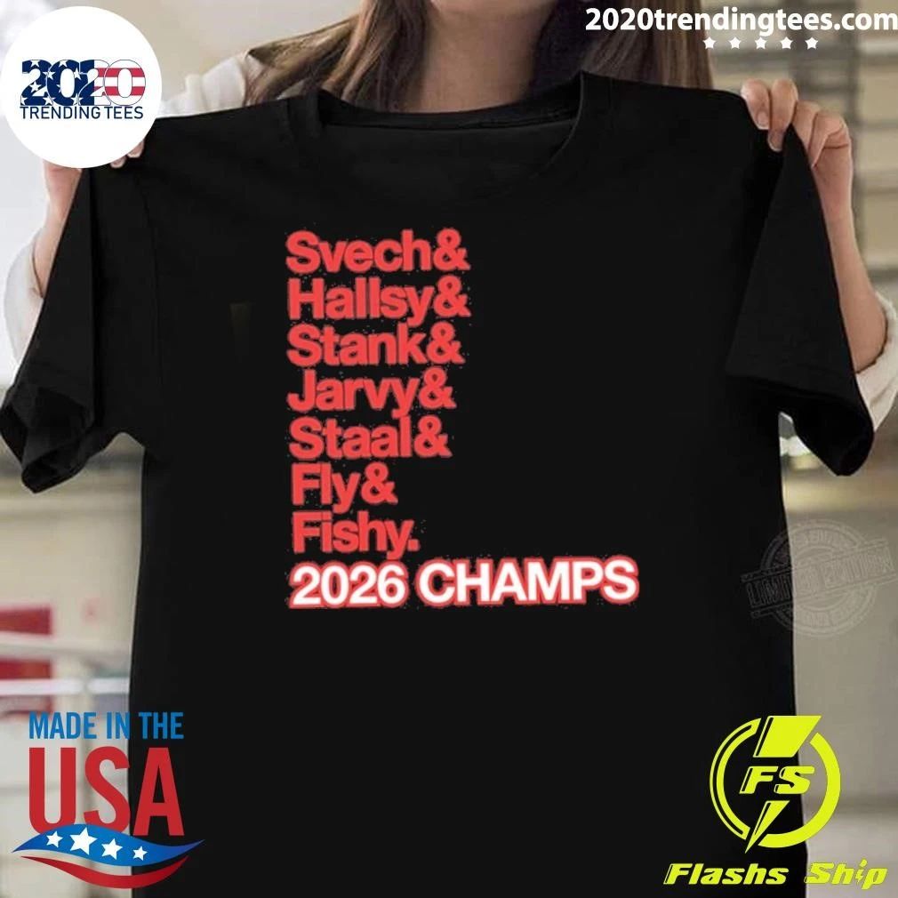 Carolina Hockey Ampersand 2026 Champs Svech Hallsy Stank Jarvy Staal Fly And Fishy Shirt Unisex T-shirt, Sweatshirt, Hoodie, Long Sleeve Tee - T-Shirt, Sweatshirt, Hoodie