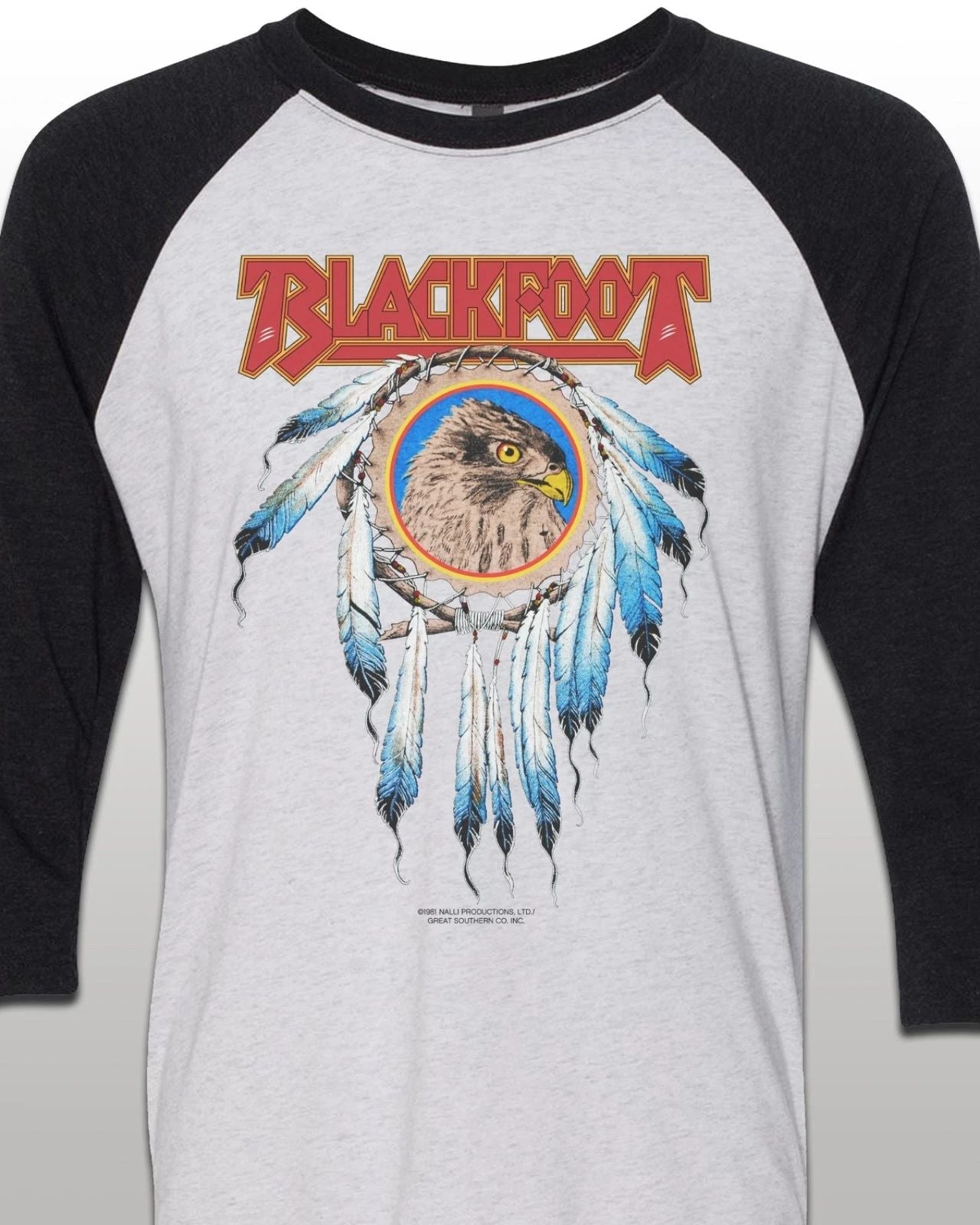 Vintage Tour-Style 3/4 Sleeve Blackfoot 1981 Concert Jersey T-Shirt SM-XXL Unisex T-shirt, Sweatshirt, Hoodie, Long Sleeve Tee - T-Shirt, Sweatshirt, Hoodie