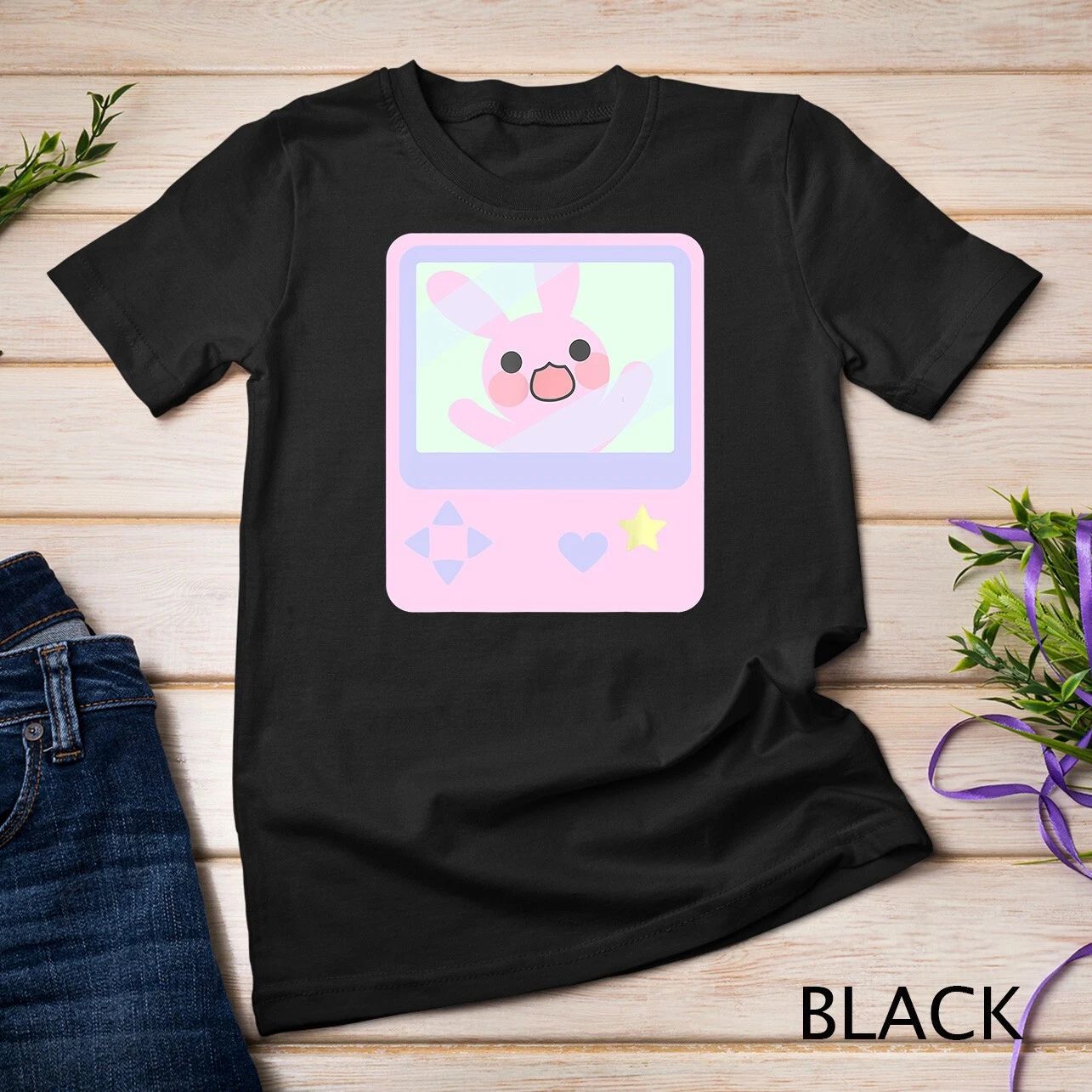 Kawaii Gamer Bunny Rabbit Pastel Shirt Unisex T-shirt Unisex T-shirt, Sweatshirt, Hoodie, Long Sleeve Tee - T-Shirt, Sweatshirt, Hoodie