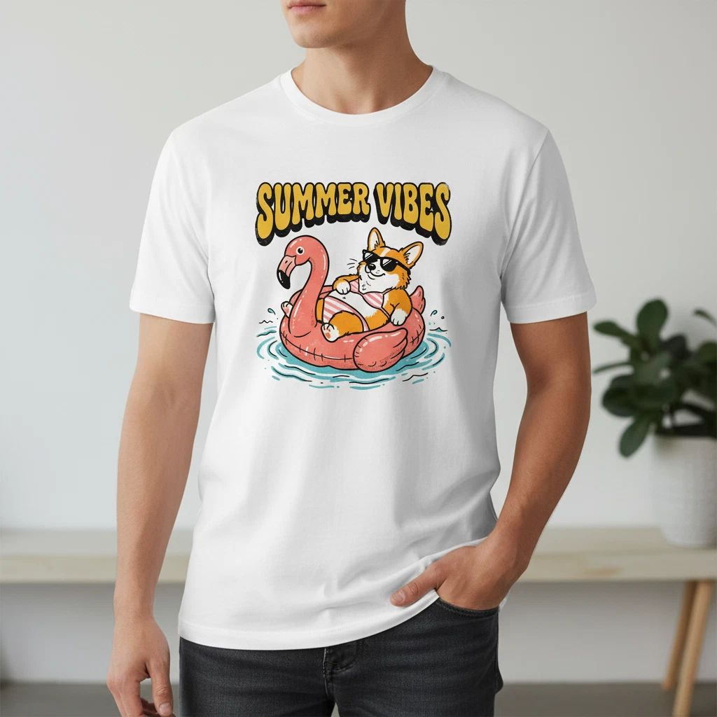 Corgi Summer Vibes Shirt, Funny Dog Beach Shirt, Cute Bikini Puppy T-Shirt Unisex T-shirt, Sweatshirt, Hoodie, Long Sleeve Tee - T-Shirt, Sweatshirt, Hoodie