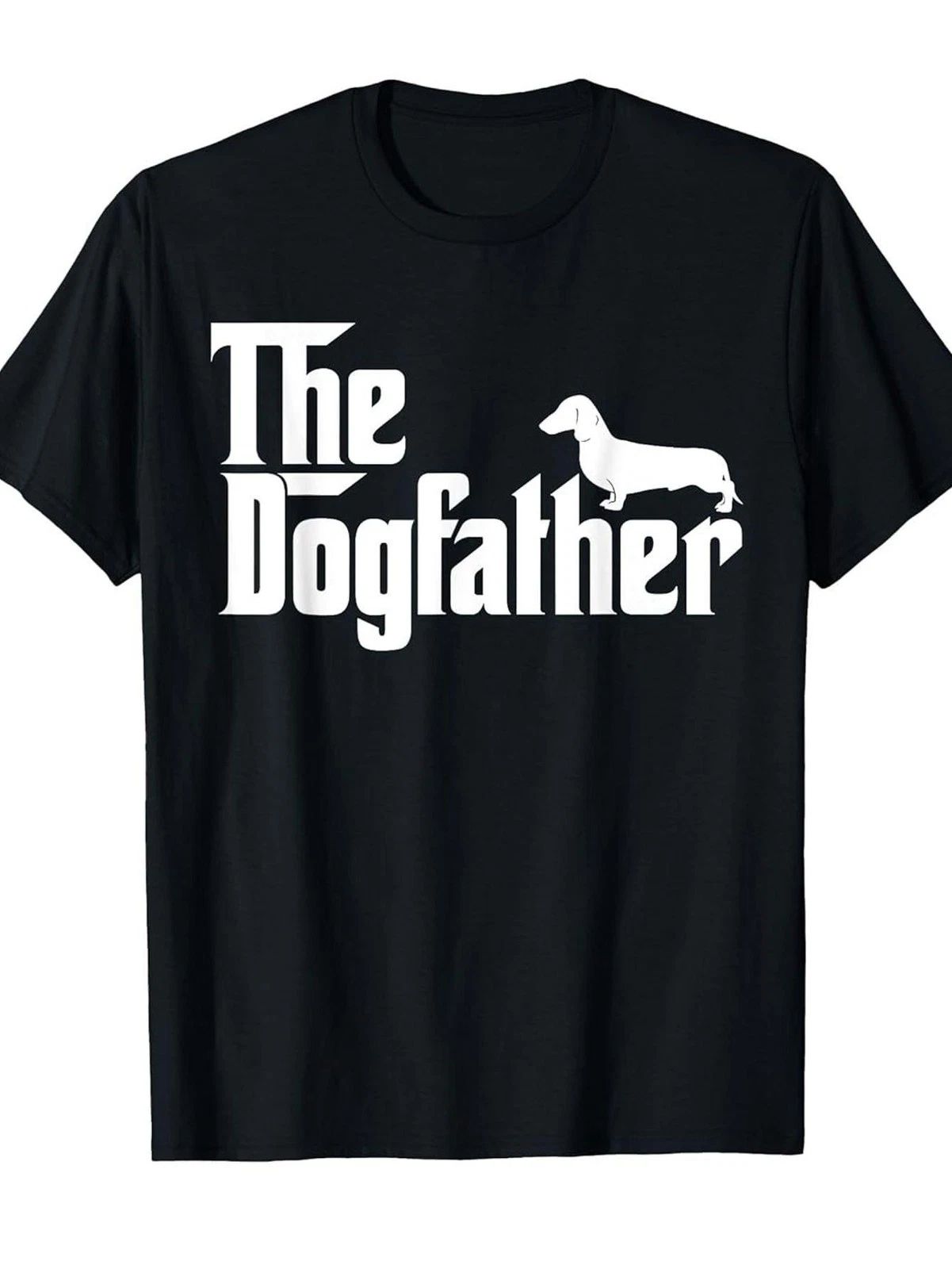 Men' Funny Dachshund Dogfather Retro T-Shirt - Loose Fit Short Sleeve Crew Nec Unisex T-shirt, Sweatshirt, Hoodie, Long Sleeve Tee - T-Shirt, Sweatshirt, Hoodie