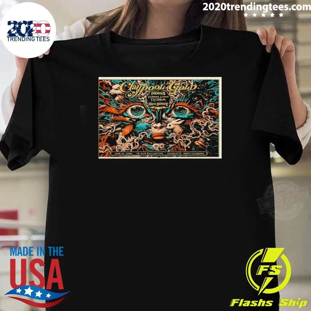 Primus In Charlotte Nc On June 16 2026 Tour Poster Shirt Unisex T-shirt, Sweatshirt, Hoodie, Long Sleeve Tee - T-Shirt, Sweatshirt, Hoodie