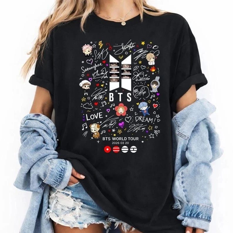 BTS World Tour 2026 Concert Shirt, Bangtan Kpop Army Merch Tee Unisex T-shirt, Sweatshirt, Hoodie, Long Sleeve Tee - T-Shirt, Sweatshirt, Hoodie