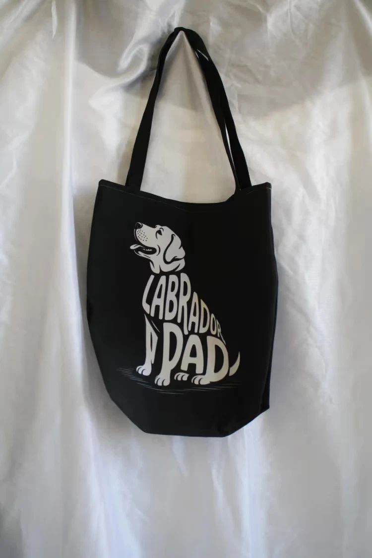 Labrador Dad Tote Bag 16in Black Canvas Dog Lover Gift Lab Retriever Reusable Unisex T-shirt, Sweatshirt, Hoodie, Long Sleeve Tee - T-Shirt, Sweatshirt, Hoodie