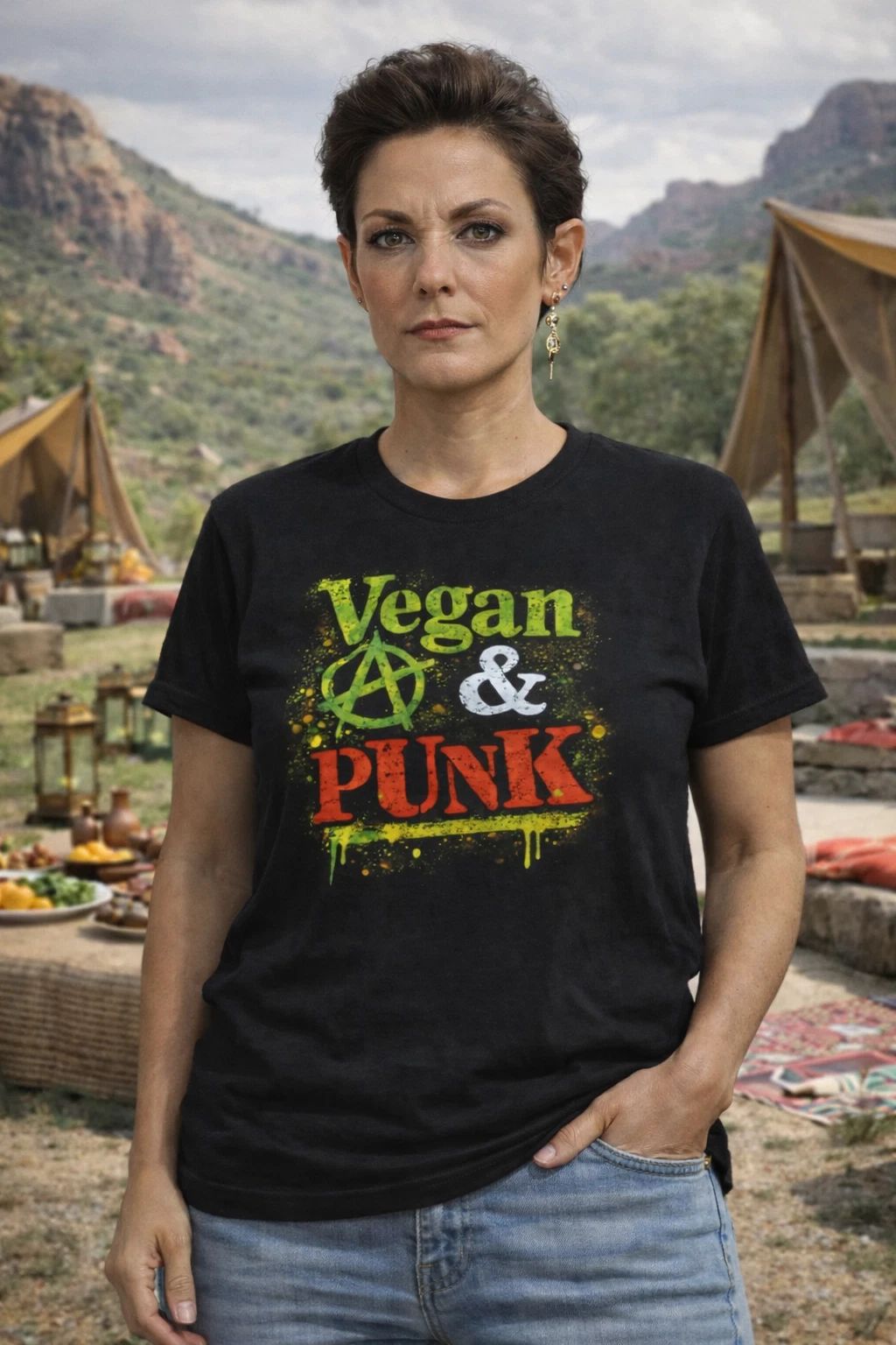 Vegan & Punk T-Shirt | Anarchy Aesthetic, Graffiti Style Unisex T-shirt, Sweatshirt, Hoodie, Long Sleeve Tee - T-Shirt, Sweatshirt, Hoodie