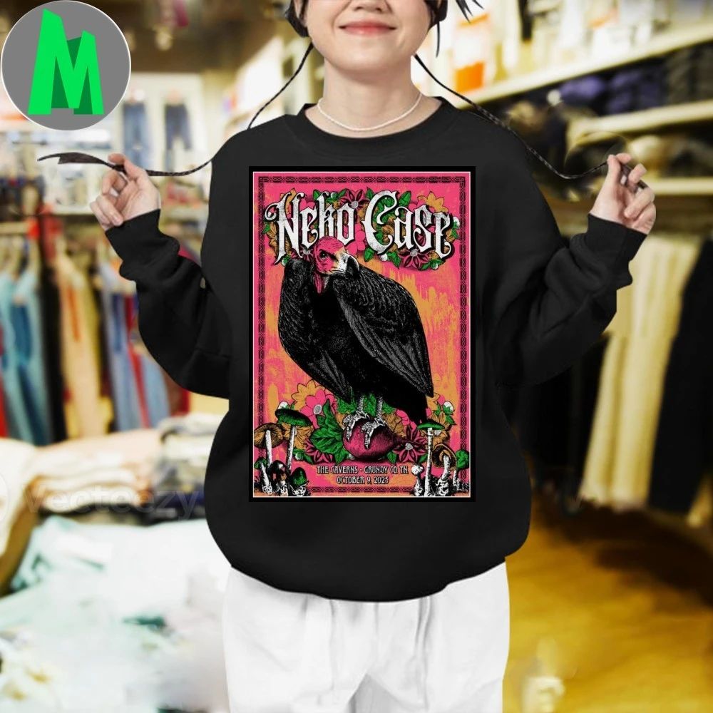 Neko Case Oct 9 2025 The Caverns Grundy CO TN Poster - Adult & Kids T-Shirts, Sweatshirts & Hoodies apparel design preview 3