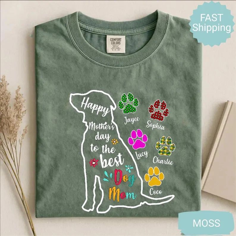 Happy Mothers Day Best Dog Mom Comfort Tee Pet Lover Gift Unisex T-shirt, Sweatshirt, Hoodie, Long Sleeve Tee - T-Shirt, Sweatshirt, Hoodie