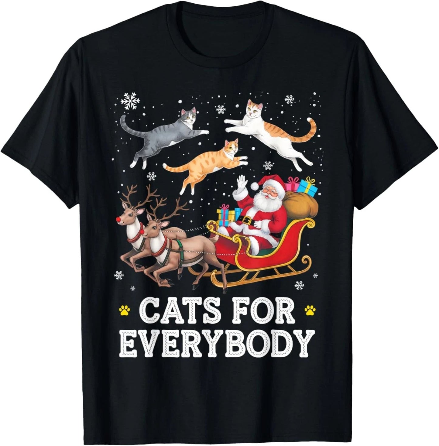 Cats for Everybody Christmas Funny Santa Cat Lover Xmas T-Shirt Unisex T-shirt, Sweatshirt, Hoodie, Long Sleeve Tee - T-Shirt, Sweatshirt, Hoodie