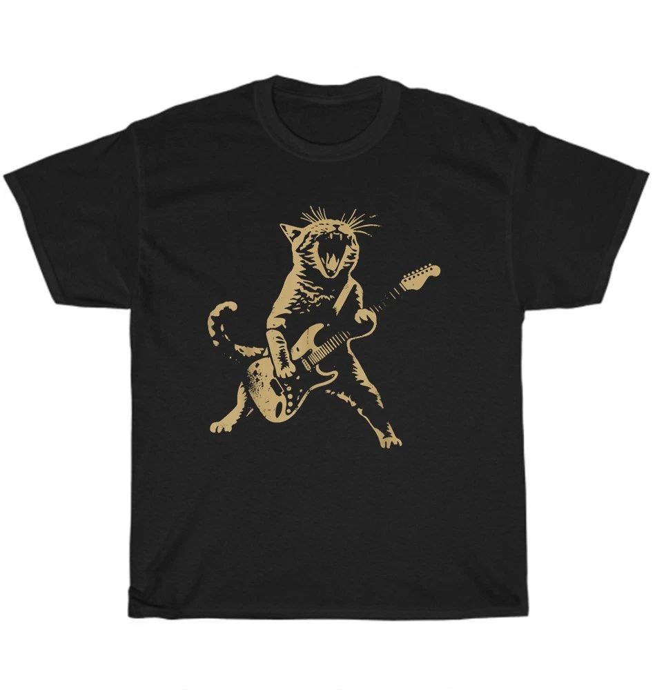 Cat Playing Guitar Rock Star Rock and Roll Cats Lover T-Shirt Unisex Tee Gift Unisex T-shirt, Sweatshirt, Hoodie, Long Sleeve Tee - T-Shirt, Sweatshirt, Hoodie