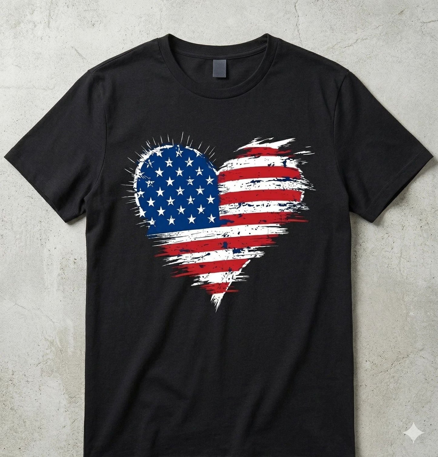Cute American Flag Heart 4th of July Patriotic USA Tshirt Unisex T-shirt, Sweatshirt, Hoodie, Long Sleeve Tee - T-Shirt, Sweatshirt, Hoodie