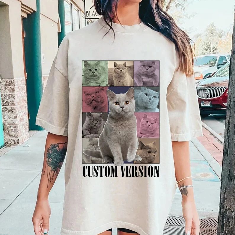 Custom Pet Photo Comfort Tee Personalized Dog Cat Lover Shirt Gift Unisex T-shirt, Sweatshirt, Hoodie, Long Sleeve Tee - T-Shirt, Sweatshirt, Hoodie