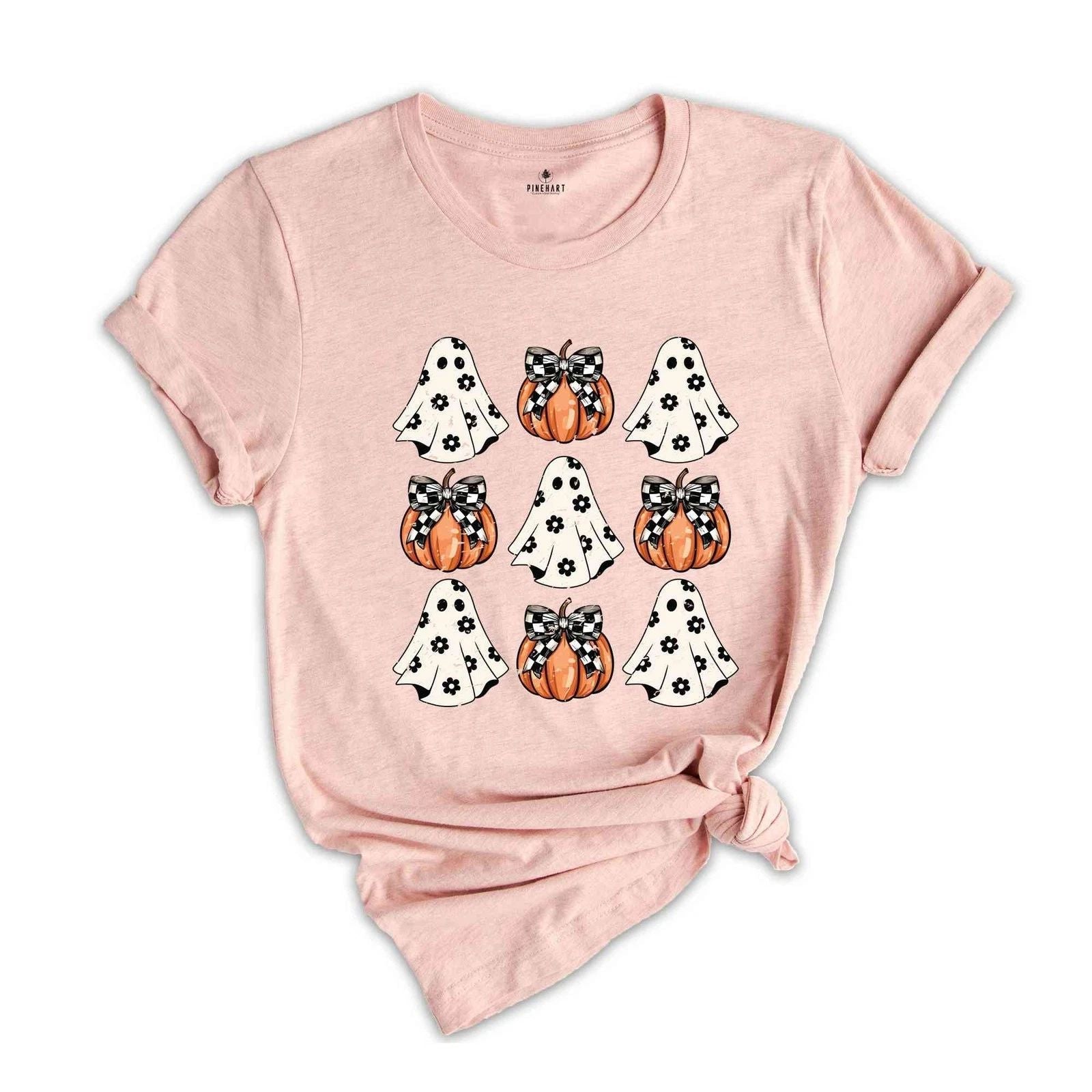 Halloween Ghost Shirt, Pumpkin Shirt, Halloween Pumpkin, Spooky Vibes Shirt, Cut Unisex T-shirt, Sweatshirt, Hoodie, Long Sleeve Tee - T-Shirt, Sweatshirt, Hoodie