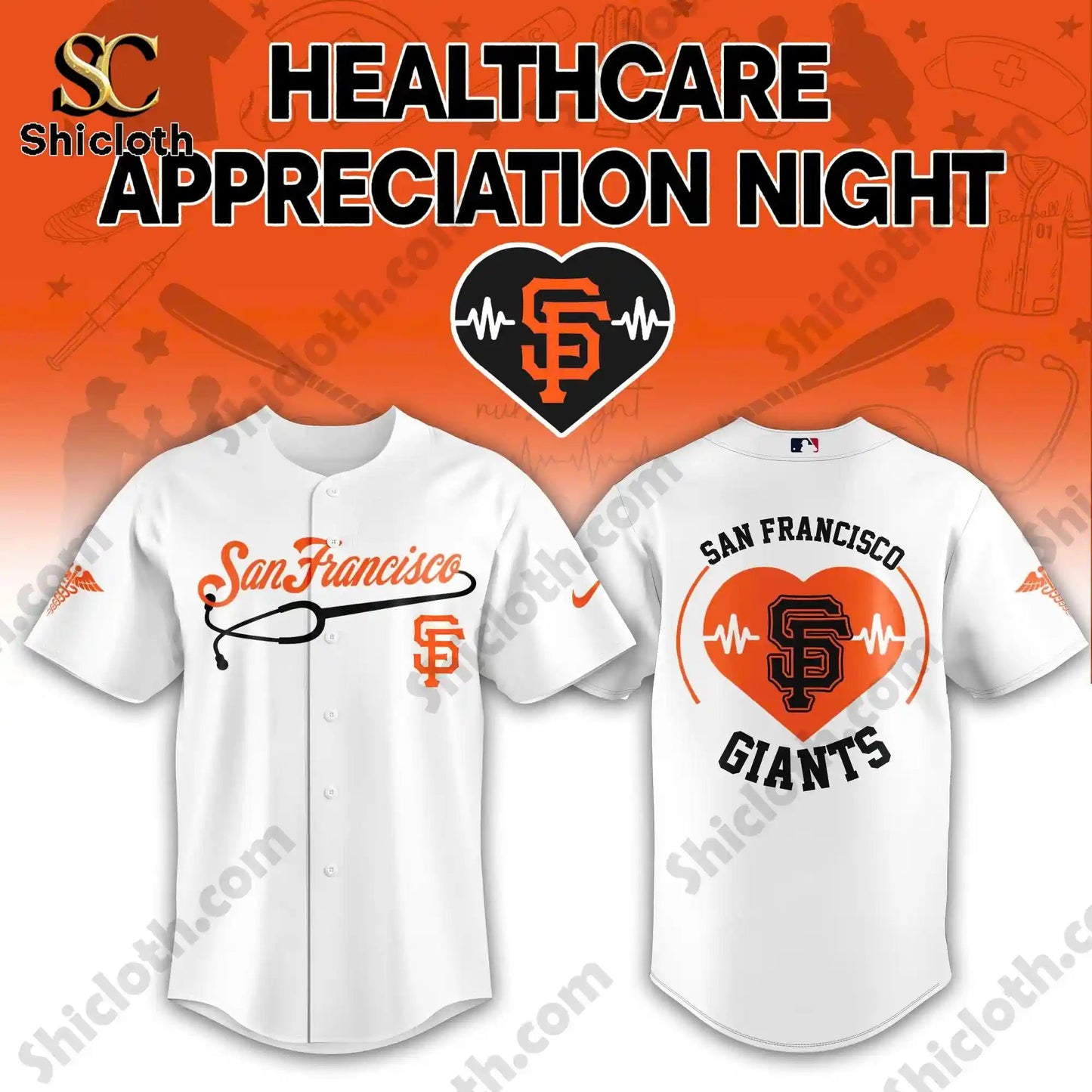 San Francisco Giants Healthcare Appreciation Night Limited Edition Jersey 2026 baseball jersey product view 3