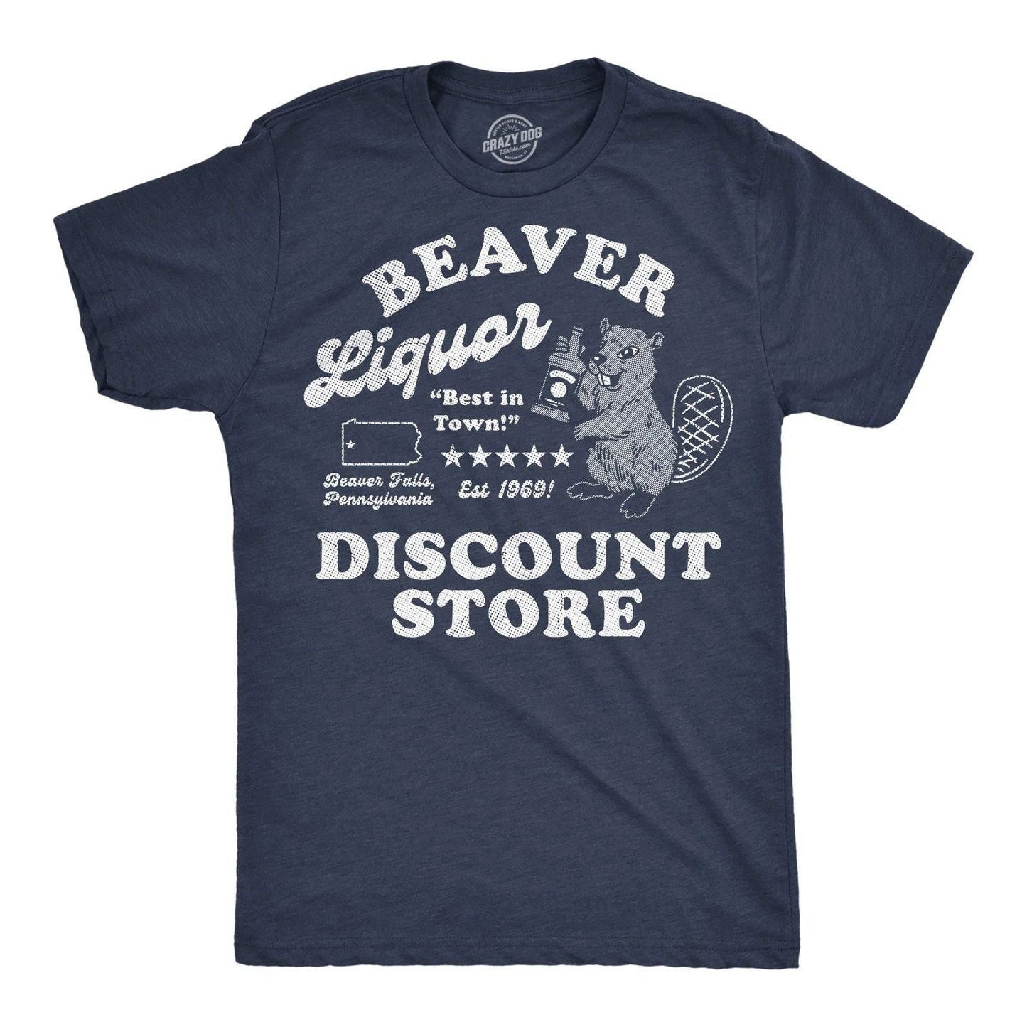 Mens Funny T Shirts Beaver Liquor Discount Store Sarcastic Adult Joke Graphic Unisex T-shirt, Sweatshirt, Hoodie, Long Sleeve Tee - T-Shirt, Sweatshirt, Hoodie