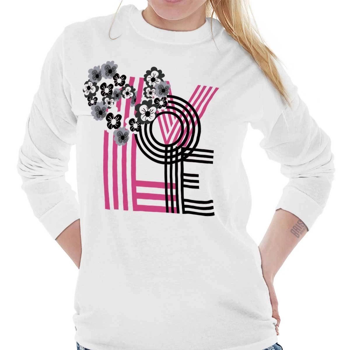 Cute Love Design Flowers Valentine's Day Long Sleeve T Shirt Tees For Women Unisex T-shirt, Sweatshirt, Hoodie, Long Sleeve Tee - T-Shirt, Sweatshirt, Hoodie