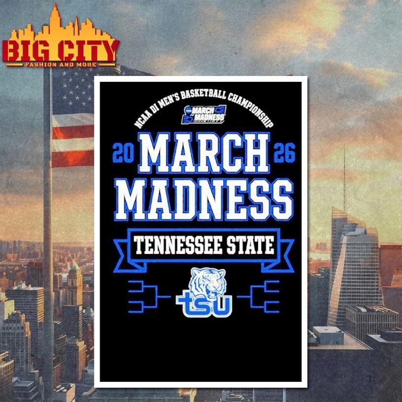 Tennessee State Tigers March Madness NCAA Men's - Adult & Kids T-Shirts, Sweatshirts & Hoodies apparel design preview 4