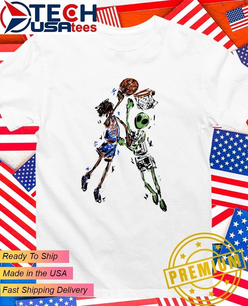NBA Doodle Jalen Brunson vs Wemby Alien art shirt Unisex T-shirt, Sweatshirt, Hoodie, Long Sleeve Tee - T-Shirt, Sweatshirt, Hoodie