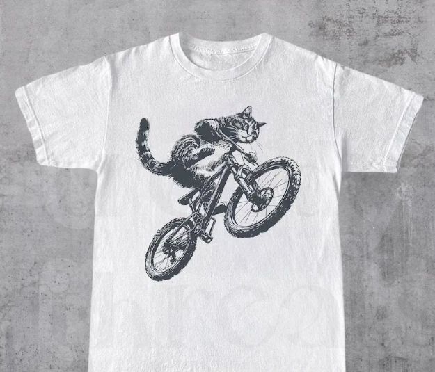 Cat Riding Biycle Shirt, Funny Kitten Tshirt, Cat Lover Tee, Gift For Bikers And Unisex T-shirt, Sweatshirt, Hoodie, Long Sleeve Tee - T-Shirt, Sweatshirt, Hoodie
