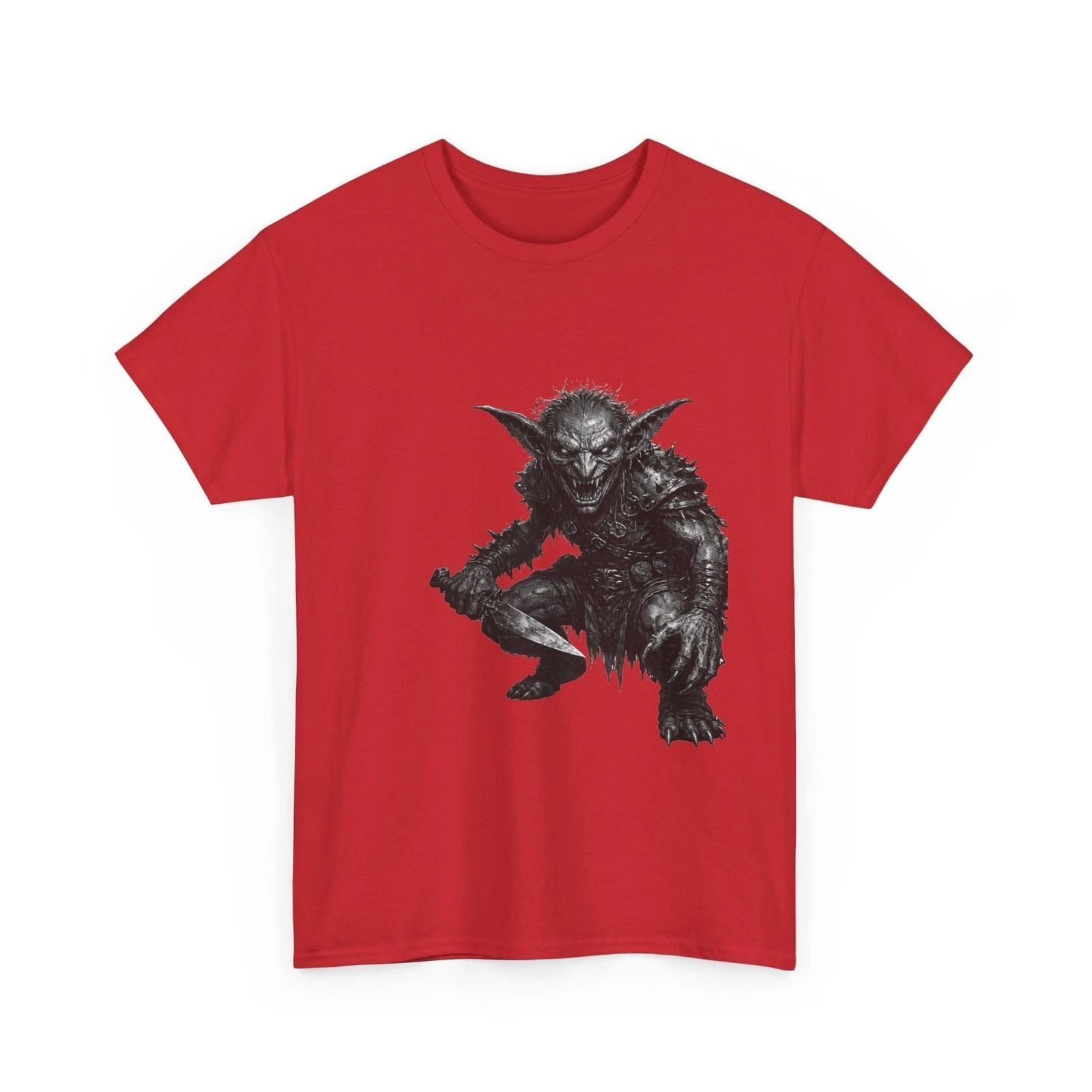 Crouching Goblin Illustration Tee | Dark Fantasy Monster Shirt Unisex T-shirt, Sweatshirt, Hoodie, Long Sleeve Tee - T-Shirt, Sweatshirt, Hoodie