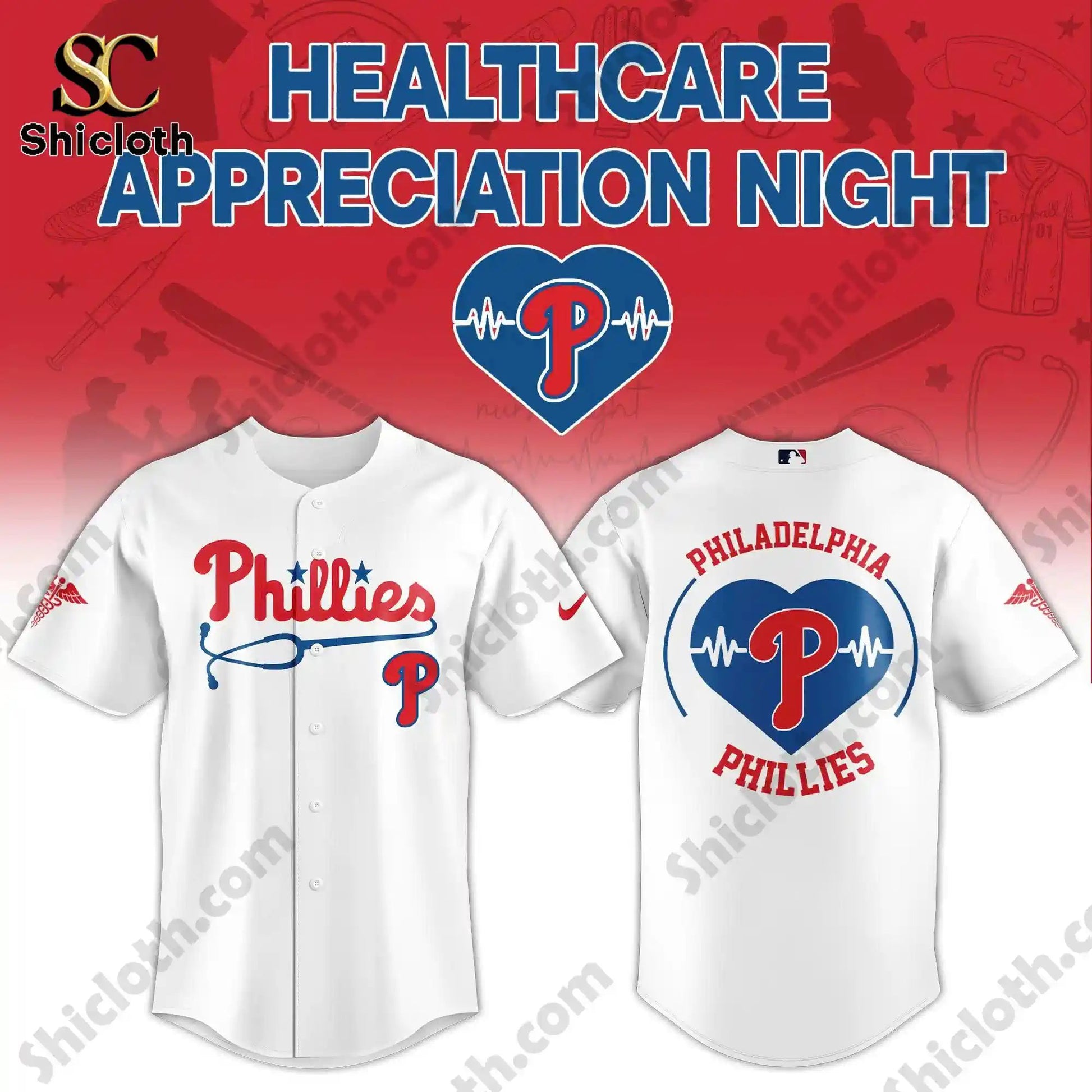 Philadelphia Phillies Healthcare Appreciation Night Limited Edition Jersey 2026 baseball jersey product view 3