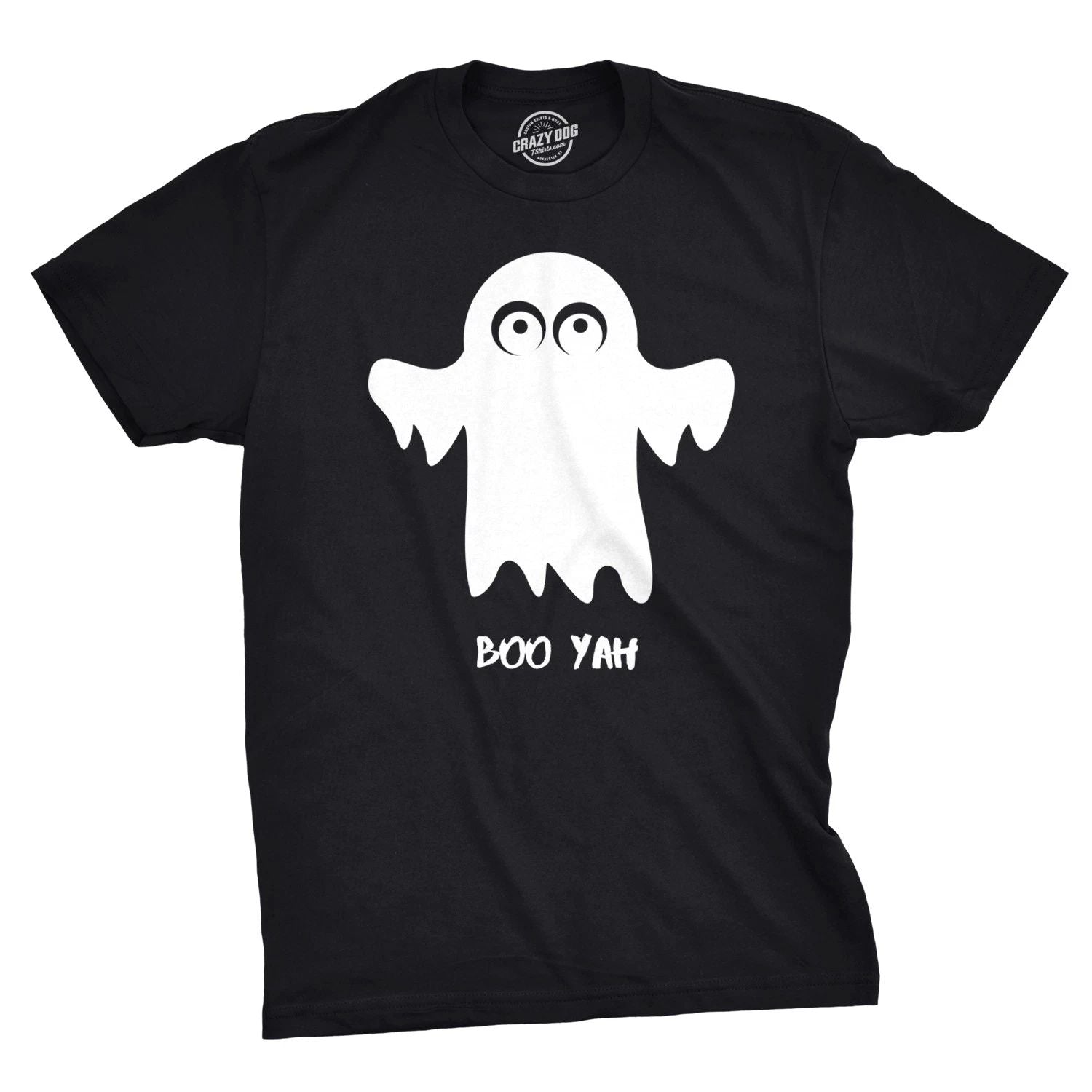 Mens Boo Yah Funny Spooky Cute Halloween October Fall Ghost T shirt Unisex T-shirt, Sweatshirt, Hoodie, Long Sleeve Tee - T-Shirt, Sweatshirt, Hoodie